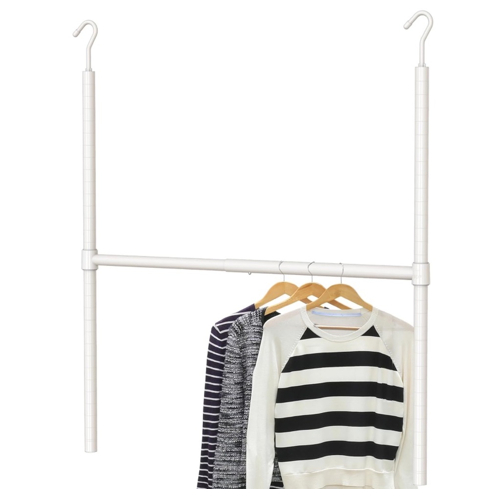 white simple houseware adjustable closet organizer